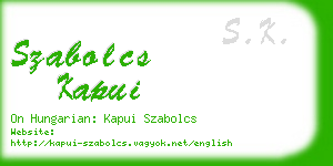 szabolcs kapui business card